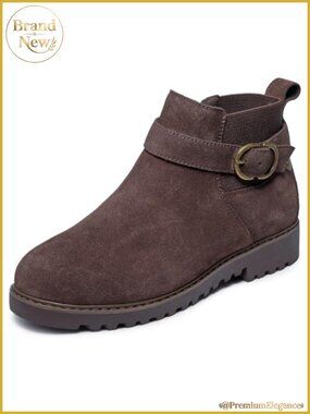 Skechers Suede Ankle Booties Arch Fit Comfort Side Zip
